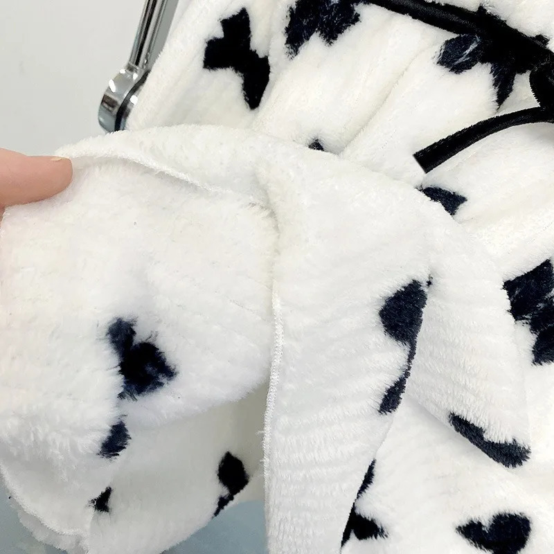 Girls Pajamas Set Winter Square Collar Sleepwear Fleece Velvet 2 Piece Pant Home Suit Fluffy Korean Warm Kids Night Wear 2-7yrs 231225