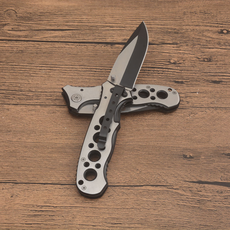 G1225 Survival Folding Knife 440C Titanium Coated Drop Point Blade Aluminum Alloy Handle Outdoor Camping Hiking EDC Pocket Folder Knives