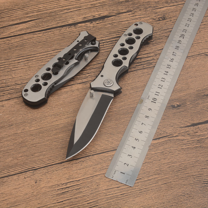 G1225 Survival Folding Knife 440C Titanium Coated Drop Point Blade Aluminum Alloy Handle Outdoor Camping Hiking EDC Pocket Folder Knives
