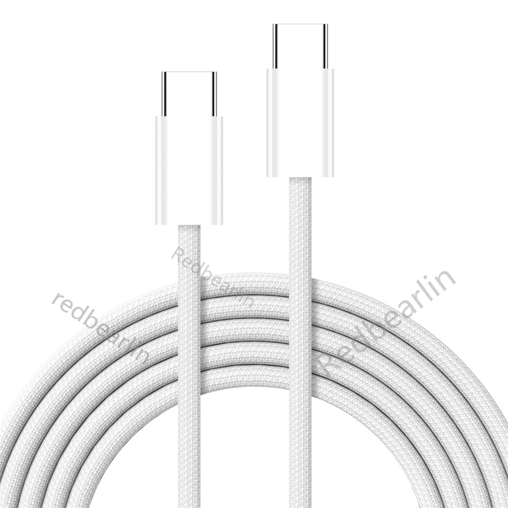 Fast Quick Charging 60W 3A PD USB C to USB-C Type c fabric Nylon Cable 1M 3ft For Samsung S20 S22 S23 Xiaomi Huawei Android phone-15 With Retail Box