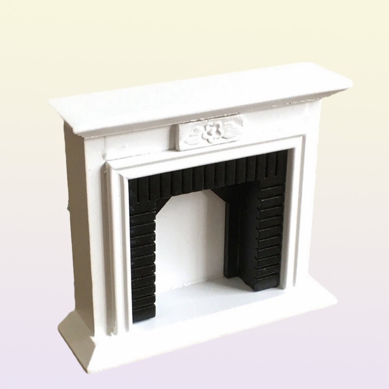 Mini Home for Doll White European Furniture Dolls House Model Building Kits 1 12 Wooden Dollhouse Creative Fireplace 220610