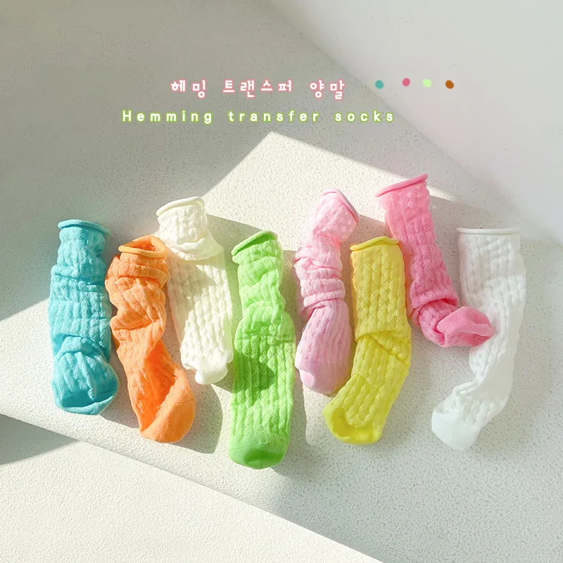 3-9 Year-old Children Socks Girls Spring Summer Candy Color Little Baby Infant Casual Hollow Socks Kids 231225