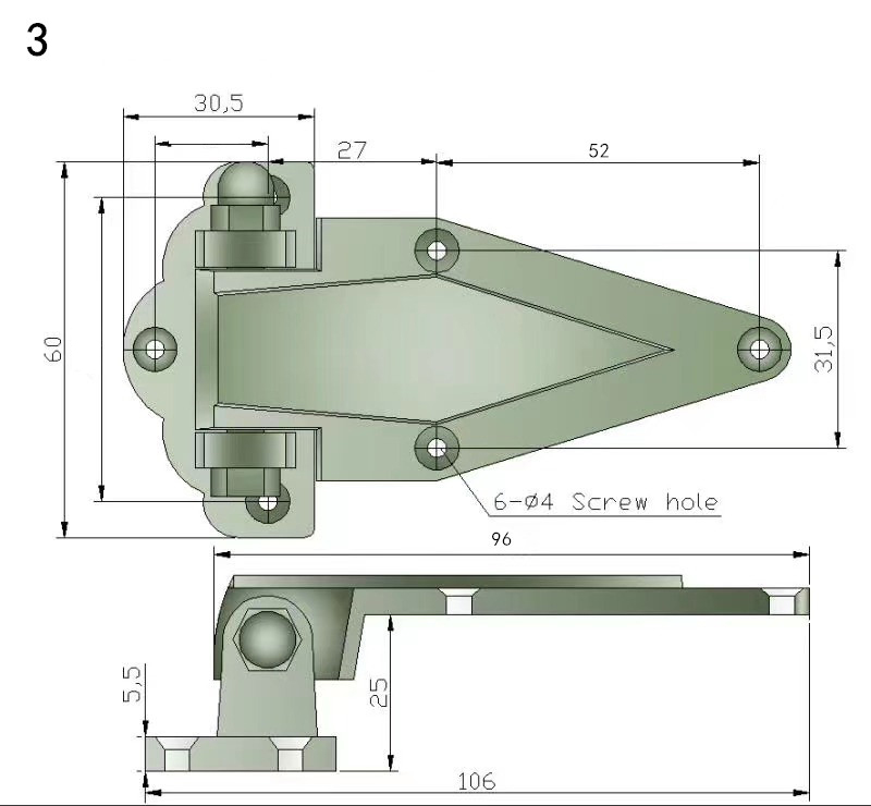 3Inch Cold Store Storage Oven Cabinet Door Hinge Industrial Refrigerated Seafood Case Steamer Box Truck Car Hardware Part