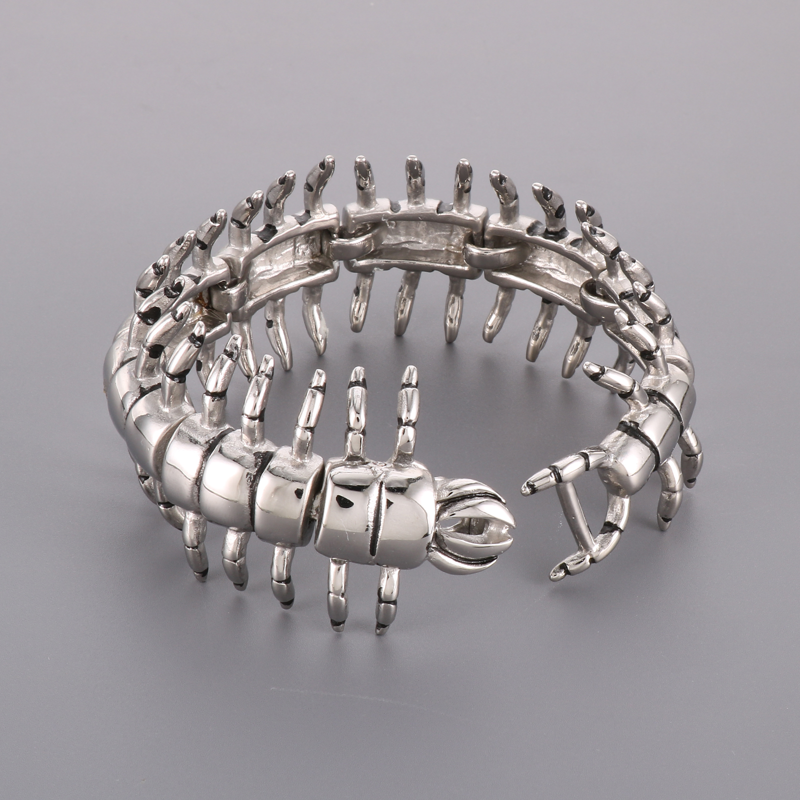 Gothic Stainless Steel Skeleton Scorpion Bracelet Heavy Cool Biker Cuff Bangle Jewelry For Mens Cool Gifts Vintage