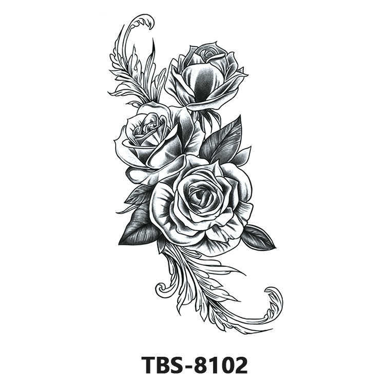 Makeup for Tattoo Stickers Black and White Animals Durable Colored Flowers Men Women Tattoo
