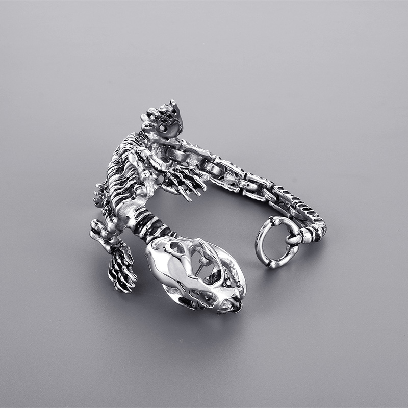 Gothic Stainless Steel Skeleton Scorpion Bracelet Heavy Cool Biker Cuff Bangle Jewelry For Mens Cool Gifts Vintage