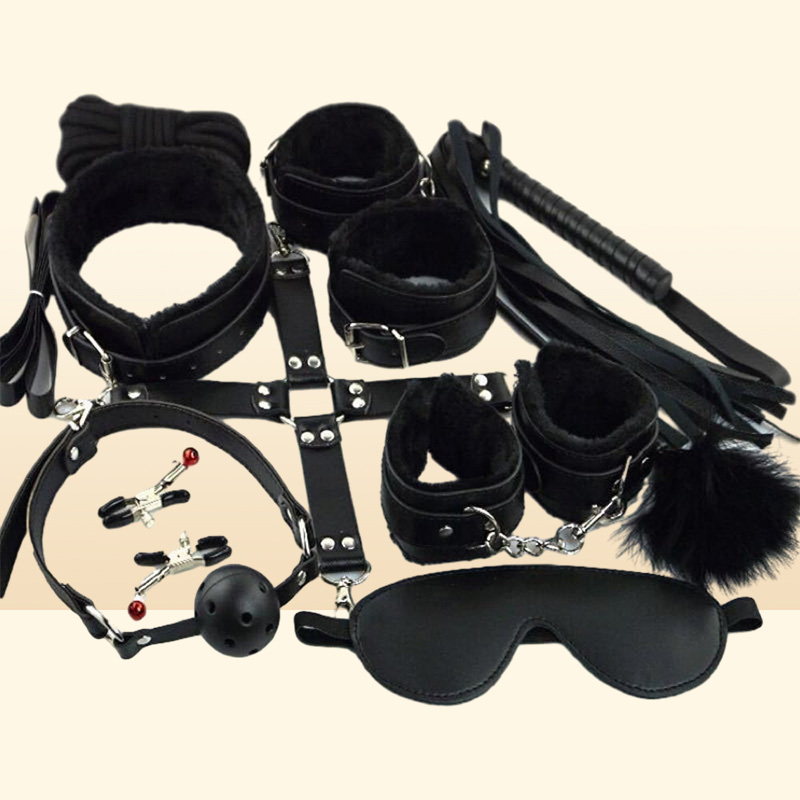 Plush Products Adult Fun Leather Ten Piece Set Husband and Wife Gay Alter Binding Toys Sm Bed CRHR8426627