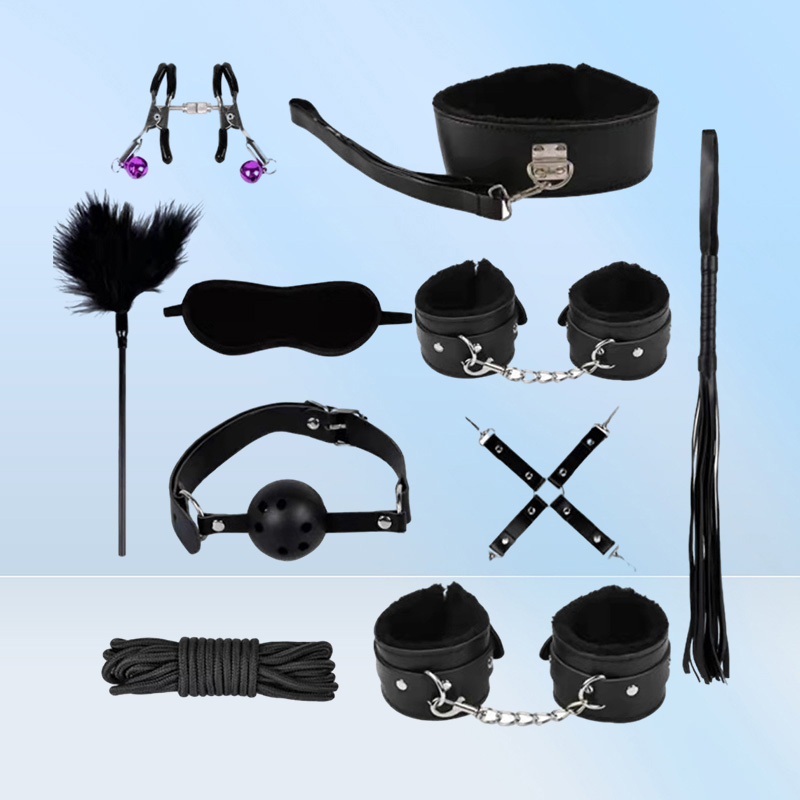 Products Adult Fun Bound Leather Plush Ten Piece Set Sm Binding Women039s Handcuffs Mouth Ball HHHrain OOQQ9028250