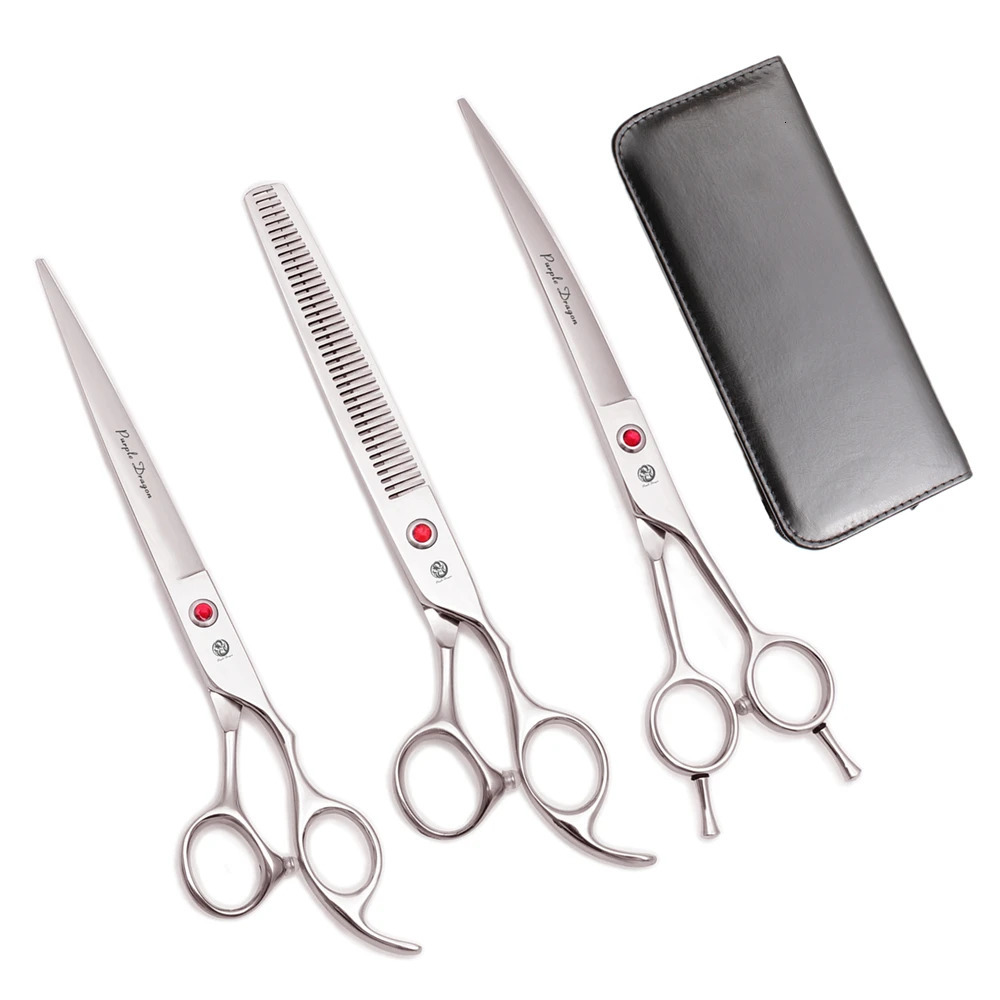 Purple Dragon 8 Inch Dog Grooming Scissors Thinning Shears Professional Cat Pet Hair Cutting High Quality Z3015b 231225