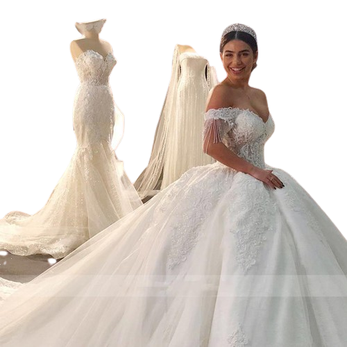 Vestido De Novia Ball Gown Wedding Dresses Beaded Cap Sleeve Appliqued Sweetheart Princess Dubai Arabic Bridal Gowns