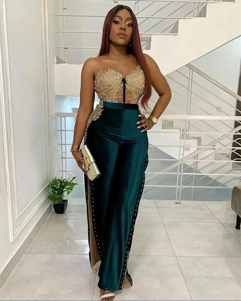 Velvet Evening Dresses Dark Green Prom Gown Party V-Neck Mermaid Trumpet Sleeveless Applique Beaded vestidos de gala