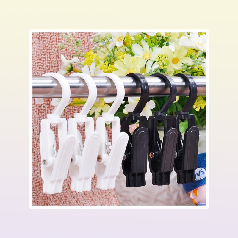 Clothing Wardrobe Storage 10Pc 360 Degrees Plastic Hanging Clothespins Curtain Hook Clip Pegs Windproof Beach Towel Holder Movab4336461