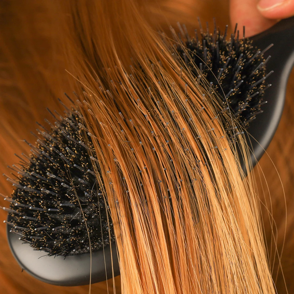 Boar Bristle Hair Brush Nylon Teeth for Women Girl Matte Cushion Styling Smoothing Detangling 231225