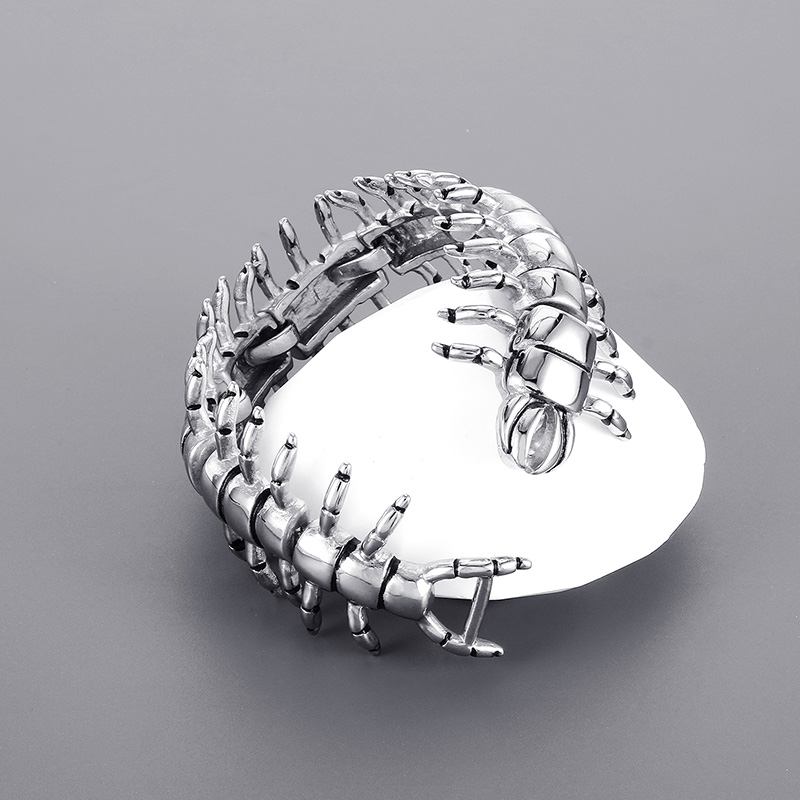 Gothic Stainless Steel Skeleton Scorpion Bracelet Heavy Cool Biker Cuff Bangle Jewelry For Mens Cool Gifts Vintage