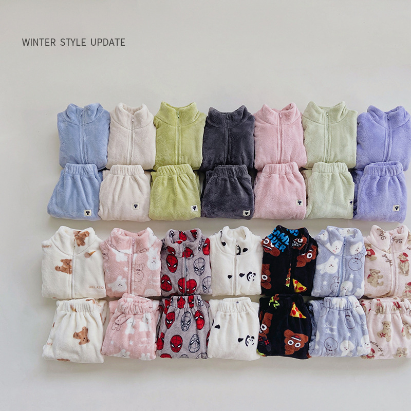 baby Tracksuit Kids Winter warm clothes Sets Baby boys girls Printed Sweatshirt Multicolors Two Pieces set Hoodie Coat Pants Clothing 96gSW251204