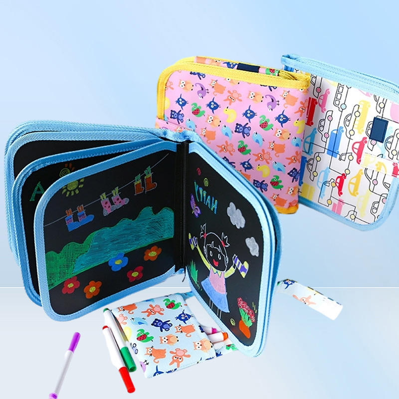 Magic Blackboard Eonal Child Games Coloring Books Kids Toys to Draw 6 Pages Erase Boards with Water Chalk Pens 220713