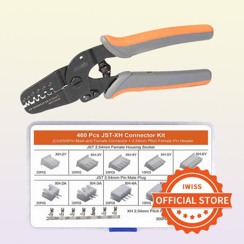 IWISS IWS2820 460PCS JSTXH Connectors kit mini hand crimping pliers set Crimping Tools for JAM Molex Tyco JST Terminals 211118743432