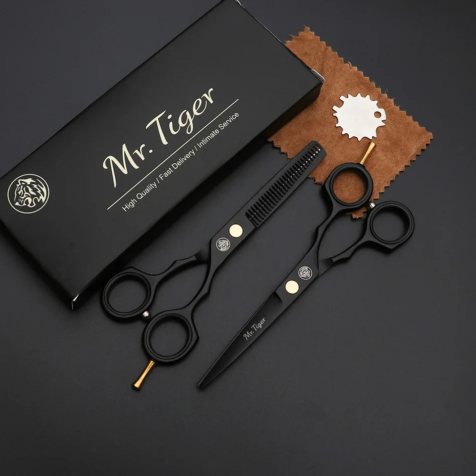 2023 Professional Barber Scissors 55 60 Set Hair Cutting Shear Hairdressing Scissor Salon Tool 231225