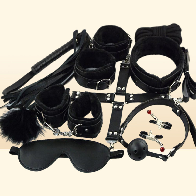 Plush Products Adult Fun Leather Ten Piece Set Husband and Wife Gay Alter Binding Toys Sm Bed CRHR8426627