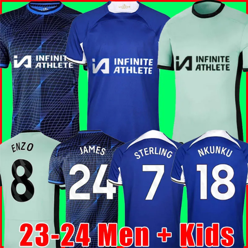 23 24 CFC NKUNKU Soccer Jerseys N.JACKSON Player Fans VERSION 2023 2024 ENZO STERLING JAMES KOULIBALY AZPILICUETA HAVERTZ FOFANA HOME AWAY Football Shirt MEN KIDS KIT
