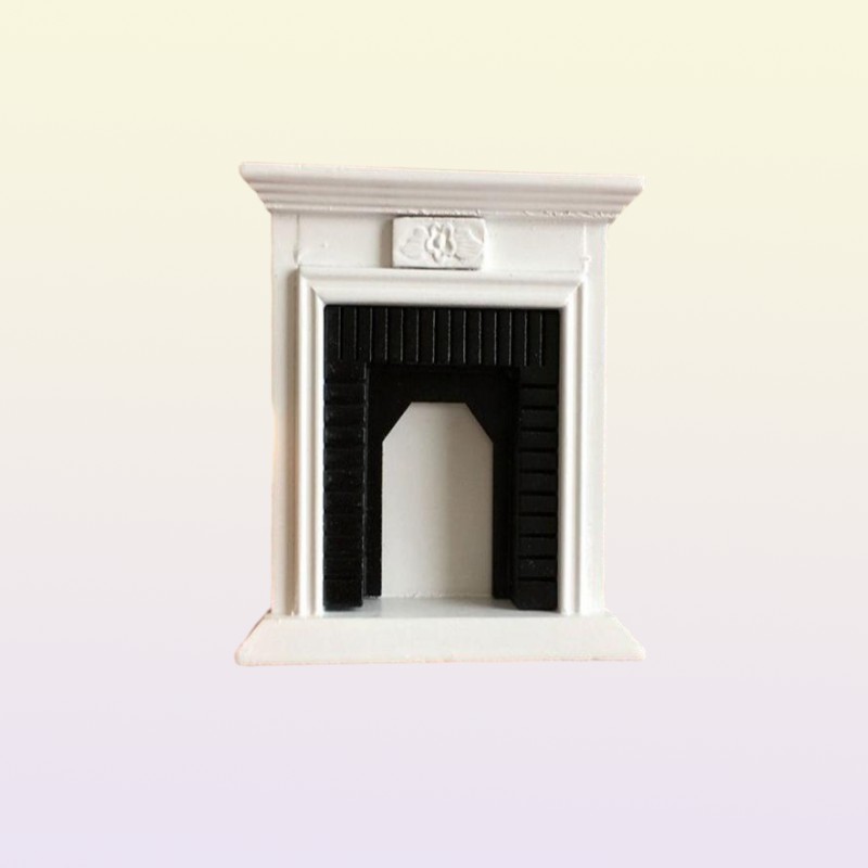 Mini Home for Doll White European Furniture Dolls House Model Building Kits 1 12 Wooden Dollhouse Creative Fireplace 220610