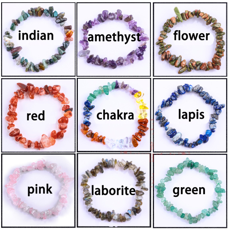 Natural Crystal Crushed Stone Bracelet Irregular Gravel Natural Gemstone Beaded Bracelet