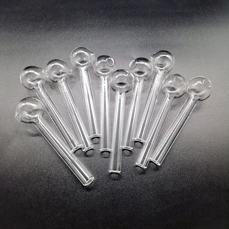 Pyrex Glass Oil Burner Pipe Apporx 7cm 10cm 12cm Length Clear Tube Tobacco Dry Herb Burning Transparent Tubes Nail Tip For Bong Dab Rigs