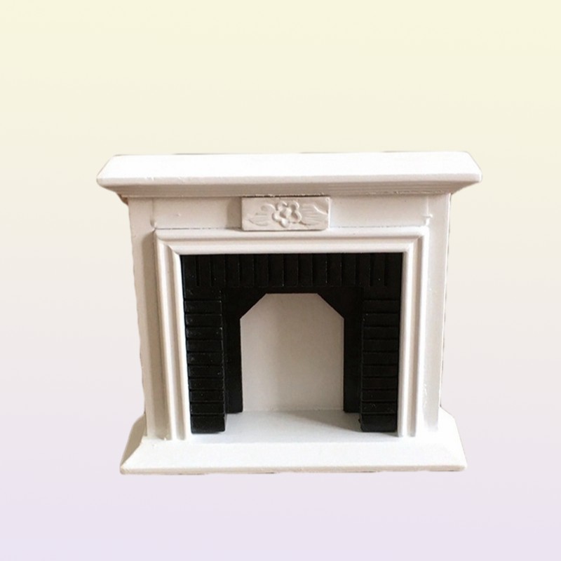 Mini Home for Doll White European Furniture Dolls House Model Building Kits 1 12 Wooden Dollhouse Creative Fireplace 220610