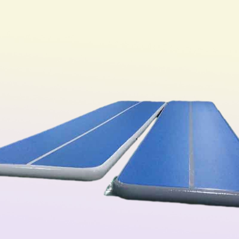 Pump Fitness Equipment 12x1x02m long Inflatable Air Tumble Track DWF Blue Inflatable Air Track Mat For Gymnastics