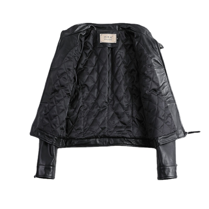 0C453M52 Women's Leather Coats Spring and Autumn Short Style Motorcycle Jacket Retro Style New Odeon Sheepskin Customized
