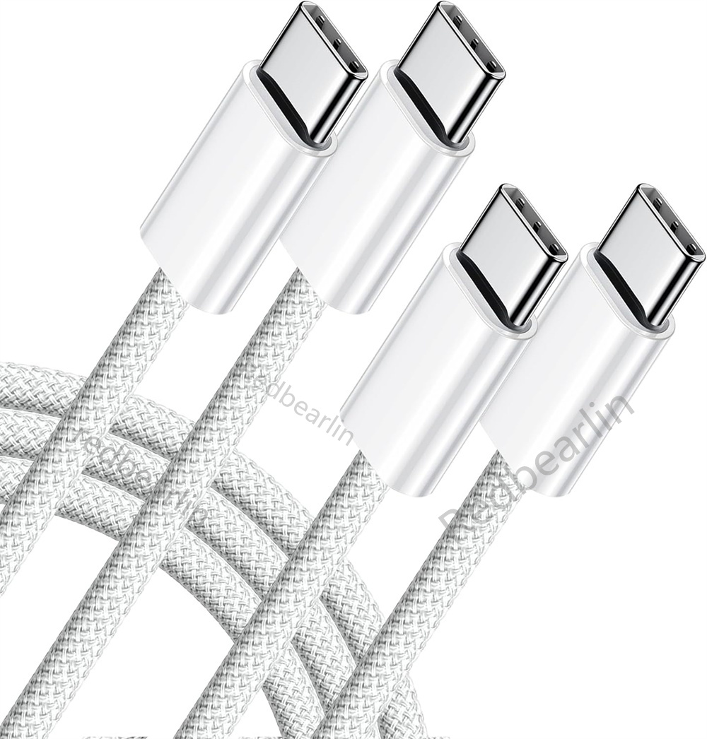 60W 3A 1M 2M 6FT PD USB C to USB-C Type c Charger Cable Fast Quick Charging Fabric Cables For Samsung S20 S23 S24 Utral Xiaomi Htc lg Android phone Wi