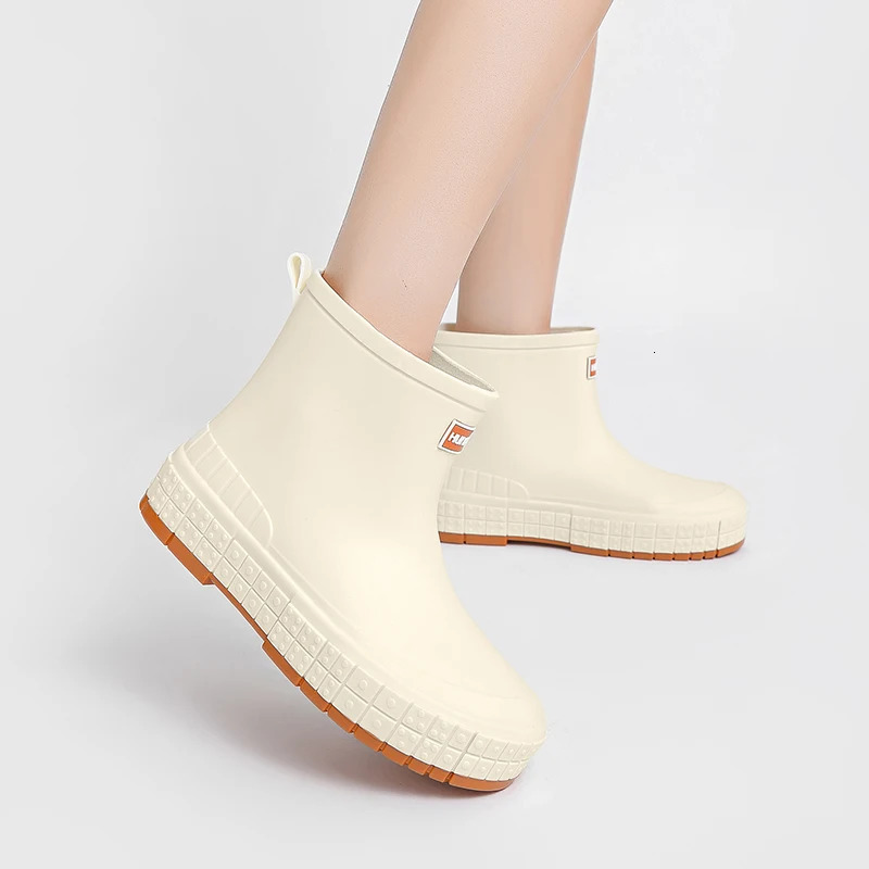 PARZIVAL Woman Rain Shoes Waterproof Rubber Boots Ladies Casual Non-slip Flats Rain Boot Female Insulated Garden Galoshes 231226