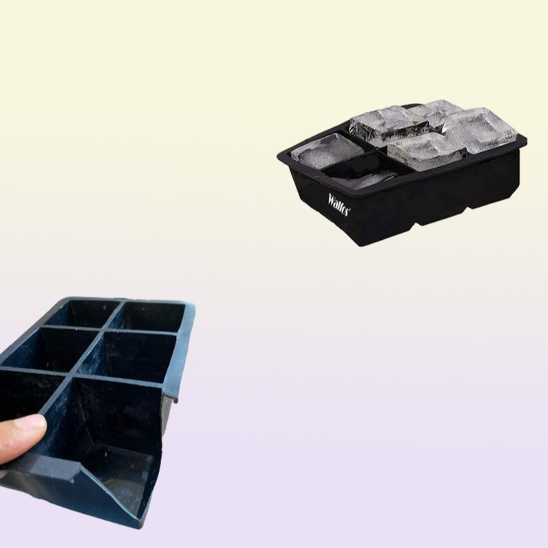 WALFOS Large Size 6 Cell Mold Cube Trays Whiskey Ice Ball 6 Silicone Molds Maker For Party Bar 2206114612881