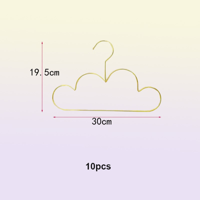 10pcs set Clothes Hanger for Baby Kid Gold Non Slip Metal Space Saving Cloud Shape Hanger Clothes Closet Storage Organizer Rack 29373009