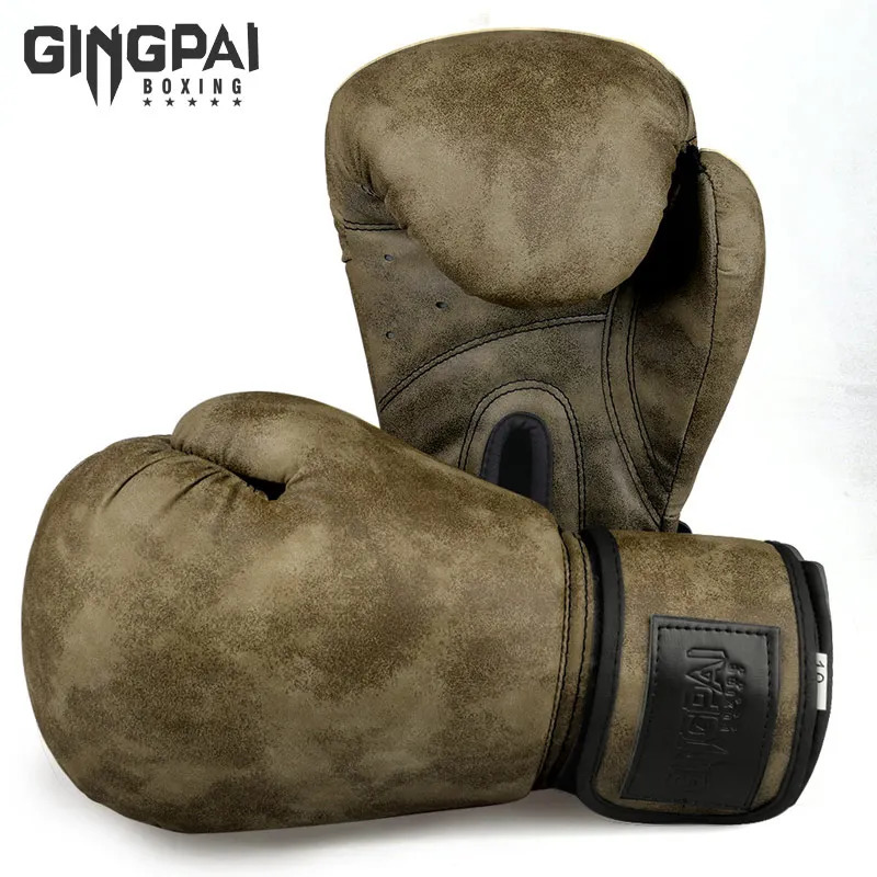 Retro Color Adult Kids WomenMen Boxing Gloves Pu Leather MMA Muay Thai Boxe De Luva Mitts Sanda GYM Equipment 6 8 10 12OZ Boks 231225