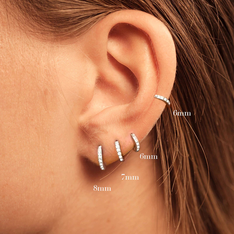 Ins Top Sell Simple Clip Earrings Fashion Jewelry 925 Sterling Silver Gold Fill White Cubic Zircon CZ Diamond One Row Women Party Earring For Lover Gi