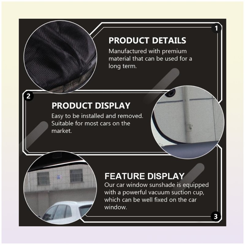 2025 new Car Sunshade 1 Set 4pcs Universal Window Sun Shade UV Rays Protector Black1436667 Free shipping