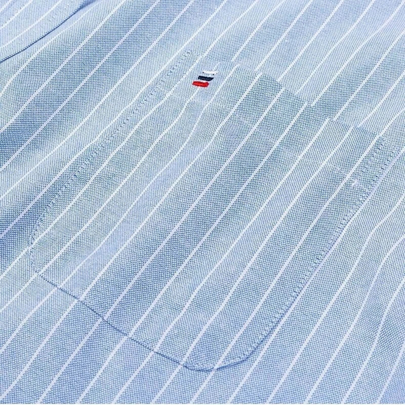 Men's Plaid Shirt 100% Pure Cotton Oxford Long Sleeve Spring Casual Striped Solid Daily Dress Shirts Button-down Collar Big 7XL 231226