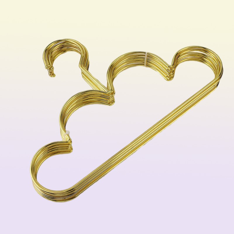 10pcs set Clothes Hanger for Baby Kid Gold Non Slip Metal Space Saving Cloud Shape Hanger Clothes Closet Storage Organizer Rack 29373009