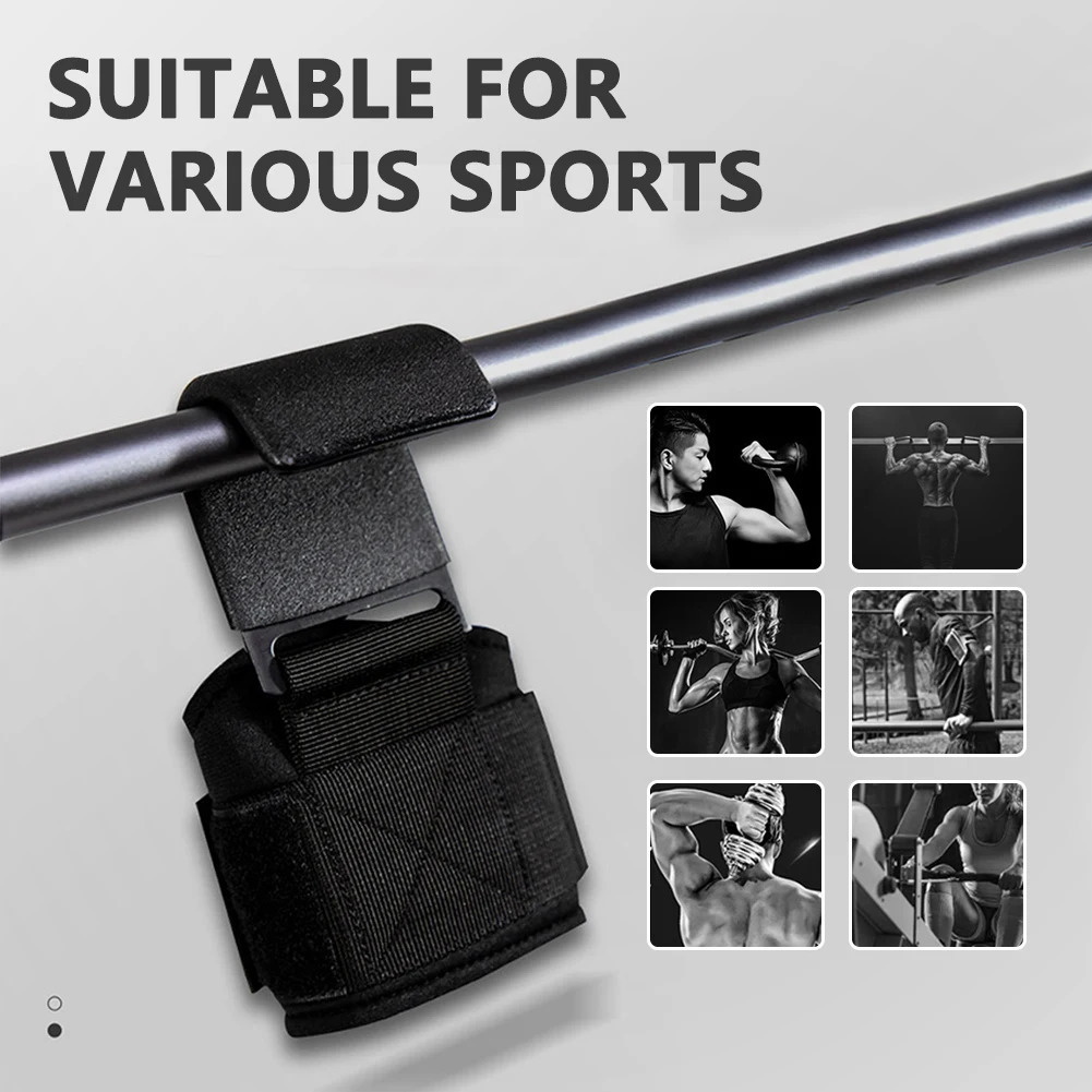 1PCS Weight Lifting Hooks Nylon Training Straps HandBar Wrist Gym Fitness Hook weight Strap for Bodybuilding Equipmen 231226