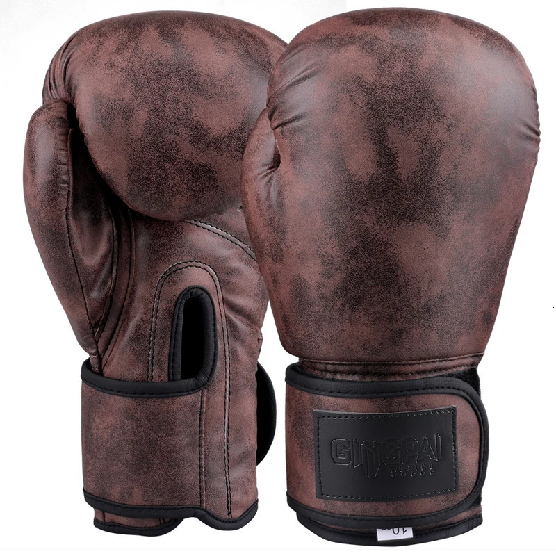 Retro Color Adult Kids WomenMen Boxing Gloves Pu Leather MMA Muay Thai Boxe De Luva Mitts Sanda GYM Equipment 6 8 10 12OZ Boks 231225