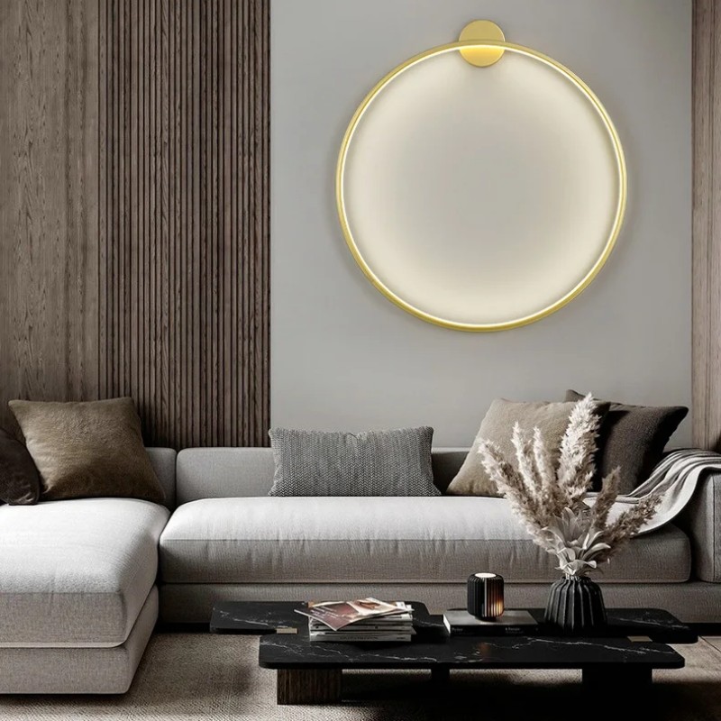 Modern LED Round Ring Wall Lamp Minimalist Personality Bedroom Bedside Sconce Living Room Sofa Home Interior Decorative Lighting