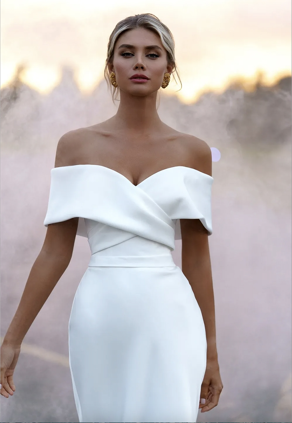 Vestidos Mermaid Dresses Soft Satin Bridal Gowns Off The Shoulder Princess Wedding Party Dress With Detachable Skirt