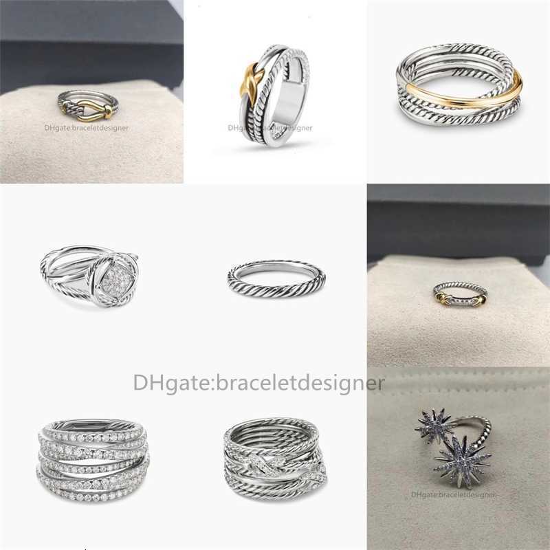 wedding band Gold Double x Ring 925 Sterling Silver diamond Fashion Trendy Ladies Designer Rings for women Luxury Jewelry Love Womens Braided Couple Birthday Gift
