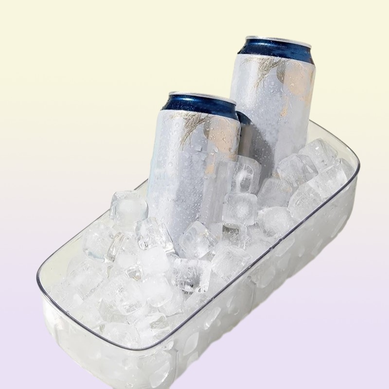 Press Type Ice Maker Silicone Ice Cube Tray Making Mold Creative Storage Box Lid Trays Bar Kitchen Square Cubic Container Box 22064693373