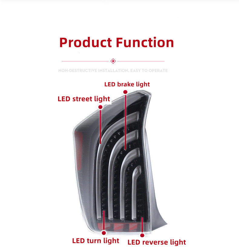 LED Taillight For Toyota PRIUS 2010-2012 Taillights LED DRL Running Lights Fog Lights Angel Eyes Rear Parking Lights