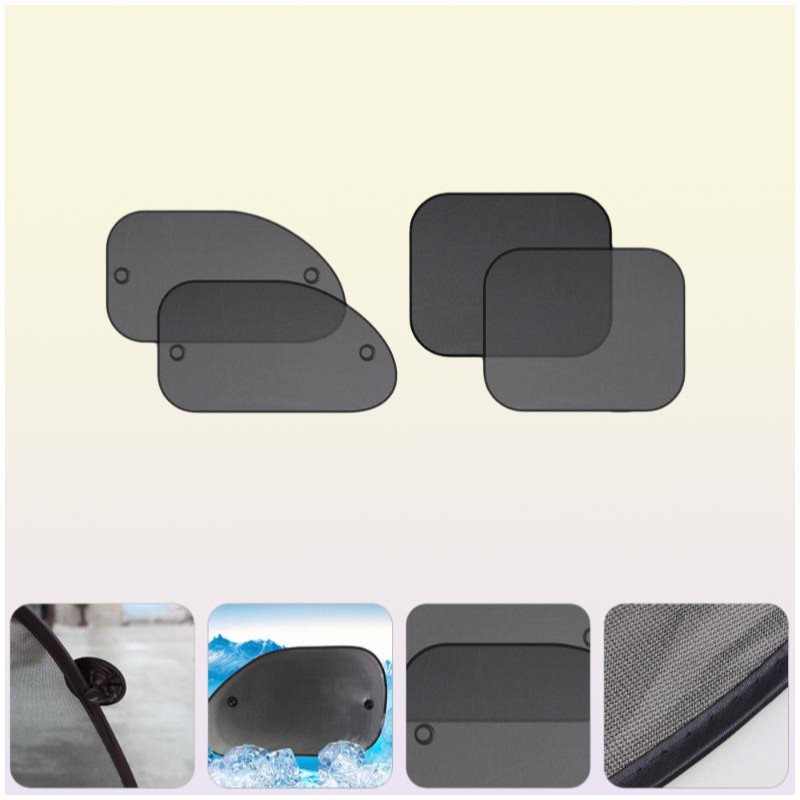 2025 new Car Sunshade 1 Set 4pcs Universal Window Sun Shade UV Rays Protector Black1436667 Free shipping