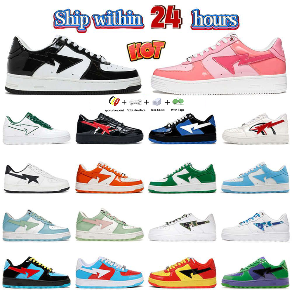 Casual Shoes Designer Men Platform Sneakers Shark White Black Patent Leather Blue Orange Green Sports Mens Womens Jogging Walking Shoe Outdoor Sports Trainers