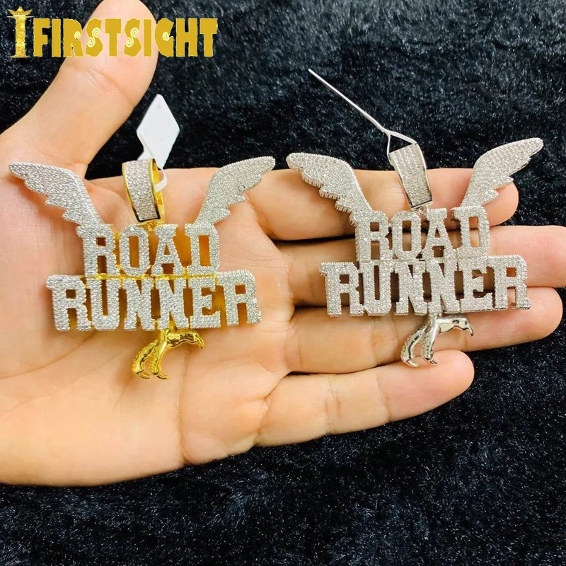 Iced Out Bling CZ Letter Hustle Hard Rich Lucky Pendant Necklace 5A Zircon Badge Fluorescence Charms Men Hip Hop Jewelry 231225