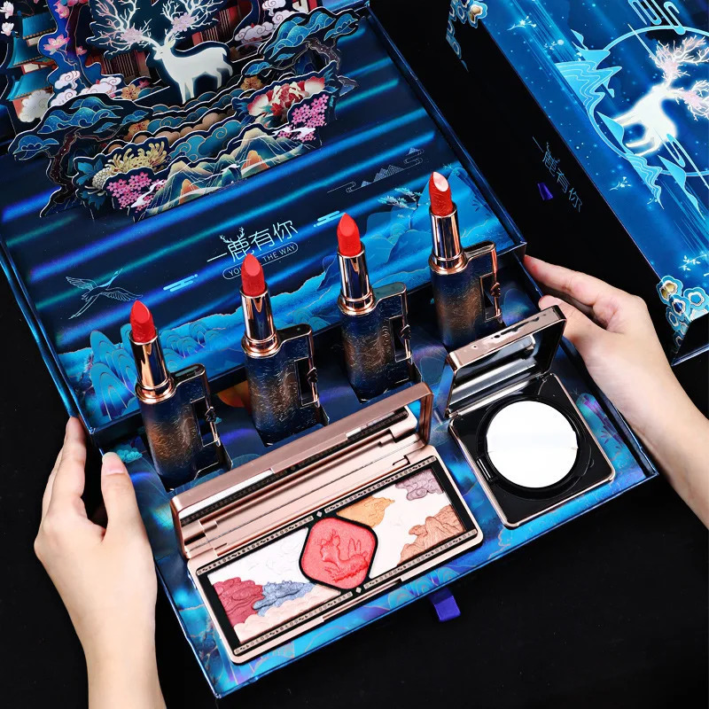 Makeup kit full professional Carved lipstick eye shadow eyeliner set makeup gift box birthday Valentine's Day 231226